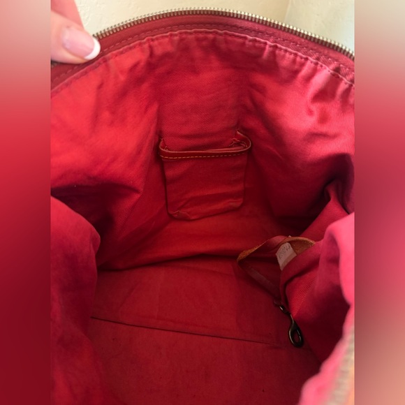 Dooney & Bourke Vintage Blue Denim Signature Monogram w/ Red LeatherShoulder Bag - Picture 15 of 16